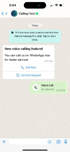 Template with call button